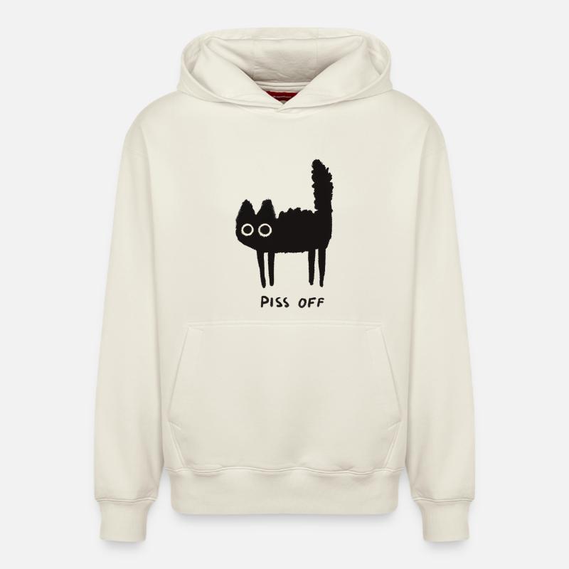 Grumpy Kitty Vibes - Laissez-moi tranquille - Sweat à capuche unisexe décontracté en coton biologique – de SPREAD - blanc cassé