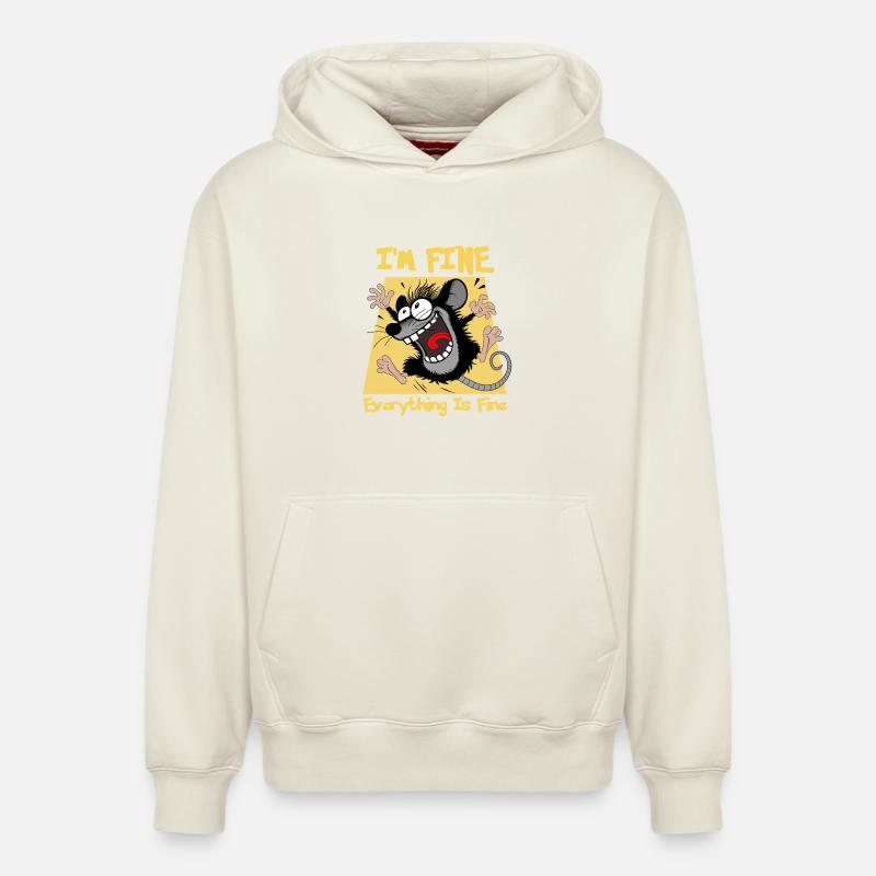 Souris trépidante - Sweat à capuche unisexe décontracté en coton biologique – de SPREAD - blanc cassé
