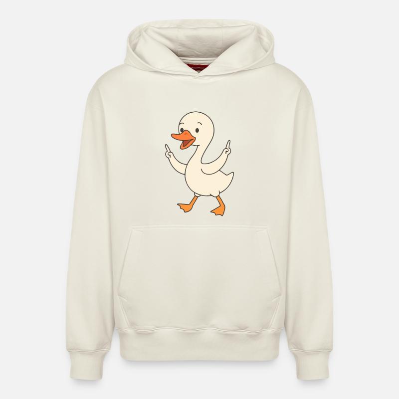 Cygne Dansant Poussin - Sweat à capuche unisexe décontracté en coton biologique – de SPREAD - blanc cassé