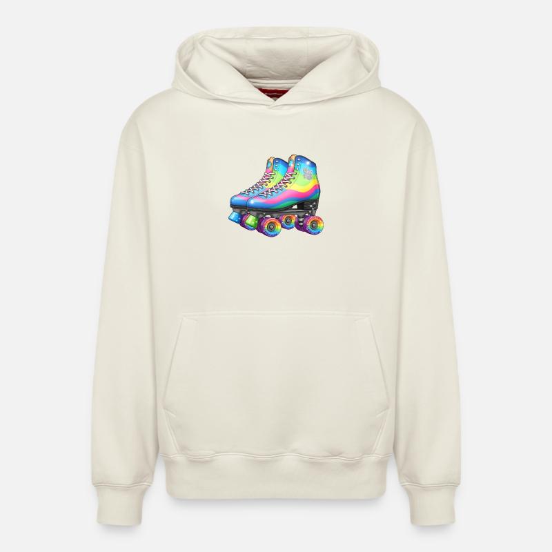 Rainbow Roller Skates Retro Disco Style - Relaxed Unisex Organic Hoodie – von SPREAD - Naturweiß