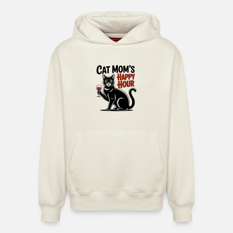 Happy Hour Chat - Sweat à capuche unisexe décontracté en coton biologique – de SPREAD - blanc cassé