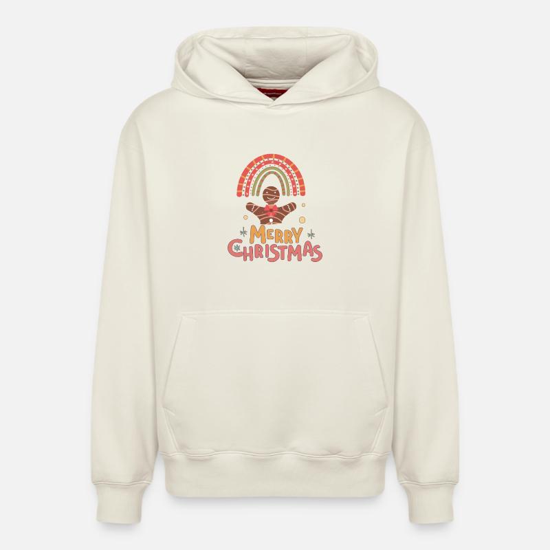 Joyeux noël - Sweat à capuche unisexe décontracté en coton biologique – de SPREAD - blanc cassé