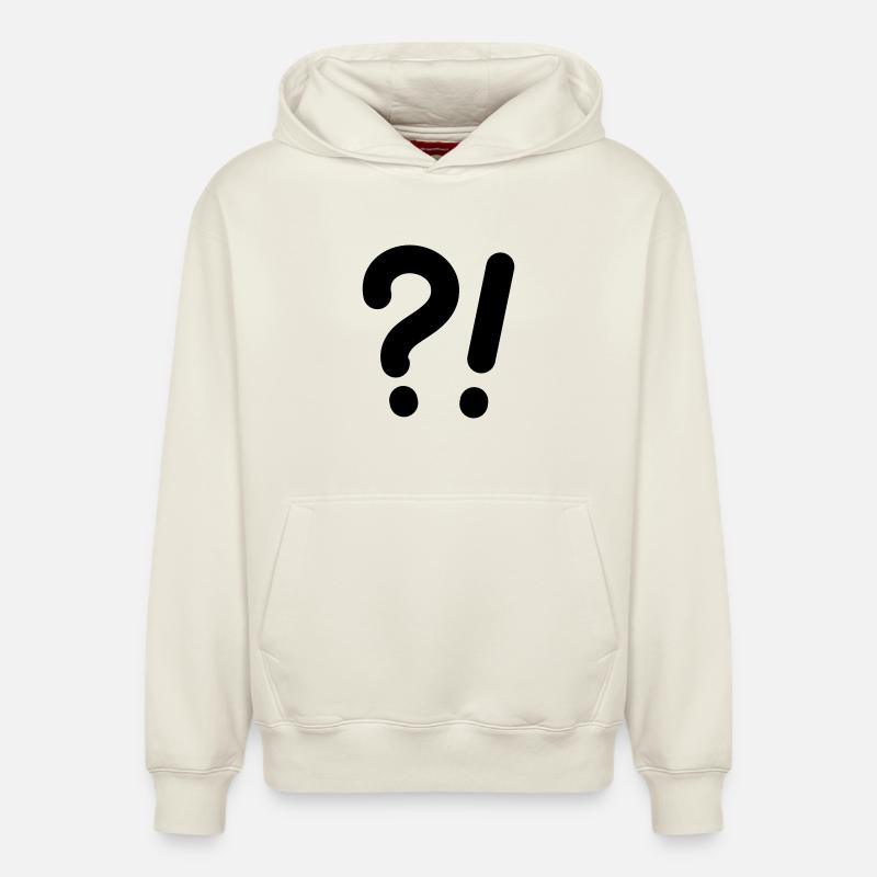 Points d’interrogation et points d’exclamation - Sweat à capuche unisexe décontracté en coton biologique – de SPREAD - blanc cassé