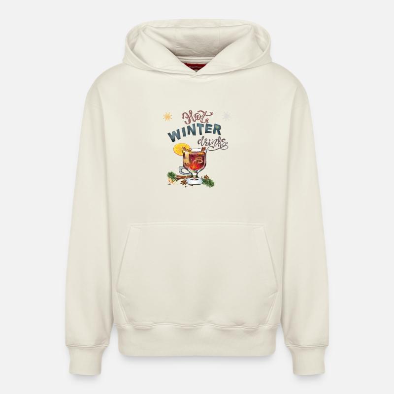hiver - Sweat à capuche unisexe décontracté en coton biologique – de SPREAD - blanc cassé