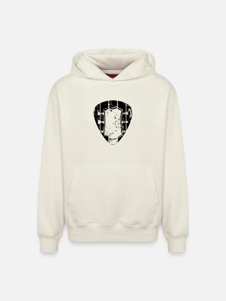 Guitar retro pick - Relaxed Unisex Organic Hoodie – by SPREAD - off white