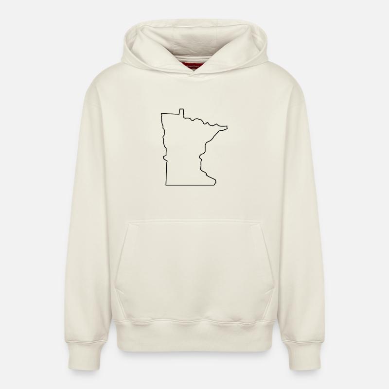 Carte du Minnesota - Sweat à capuche unisexe décontracté en coton biologique – de SPREAD - blanc cassé