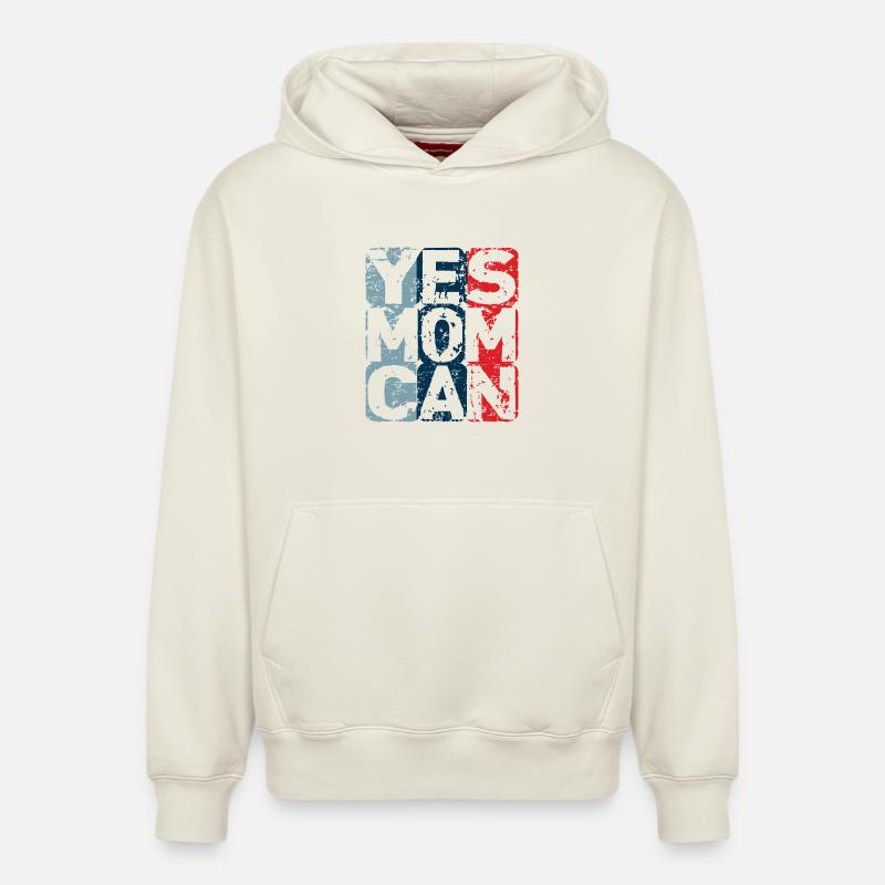 Yes Mom Can - Sweat à capuche unisexe décontracté en coton biologique – de SPREAD - blanc cassé