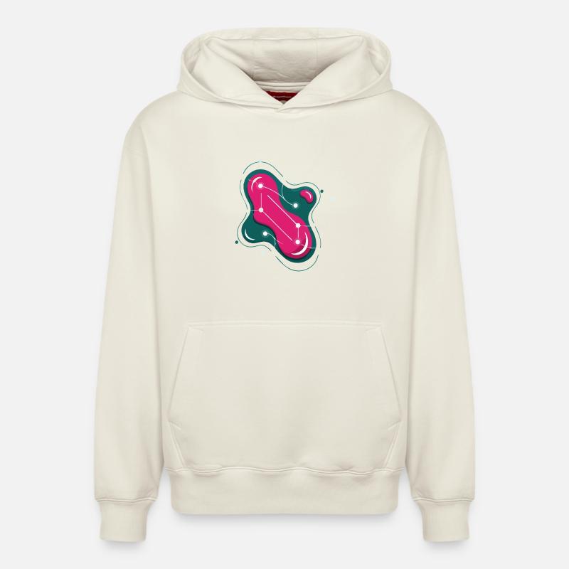 Constellation Rose Éclatante - Sweat à capuche unisexe décontracté en coton biologique – de SPREAD - blanc cassé