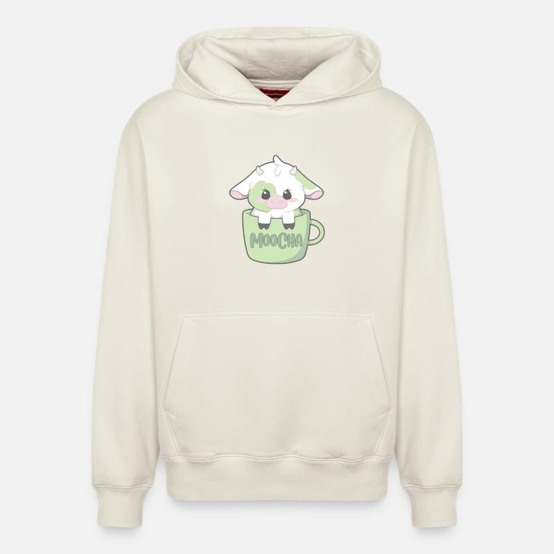 Moocha - Sweat à capuche unisexe décontracté en coton biologique – de SPREAD - blanc cassé