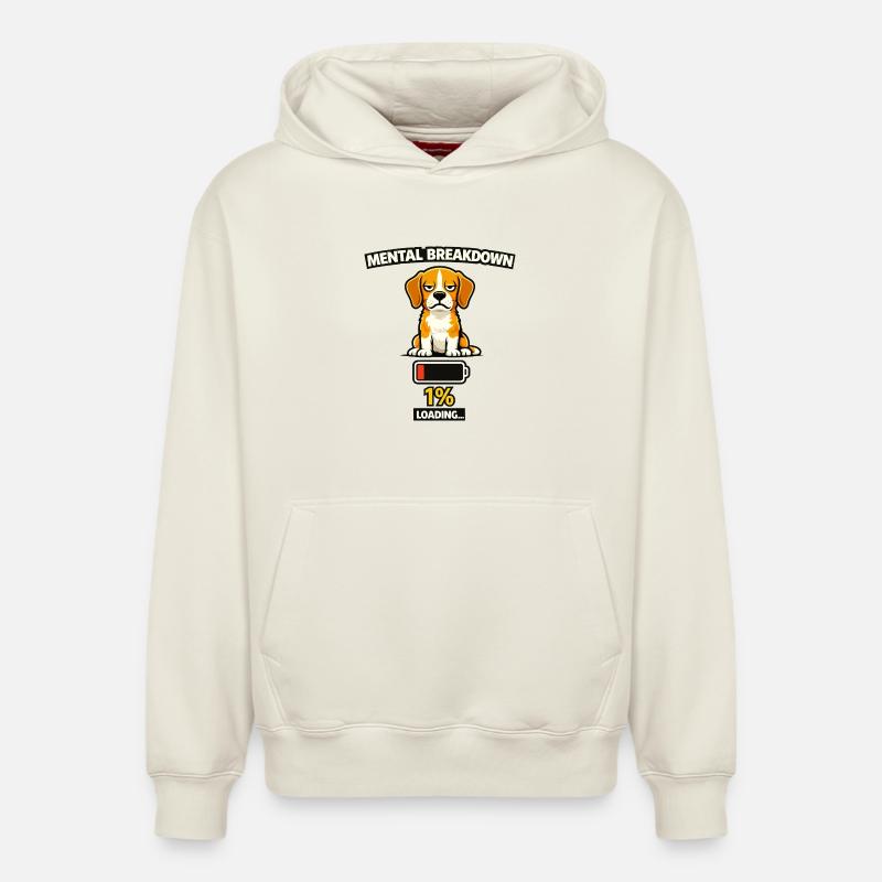 Effondrement mental du Beagle Loading - Sweat à capuche unisexe décontracté en coton biologique – de SPREAD - blanc cassé