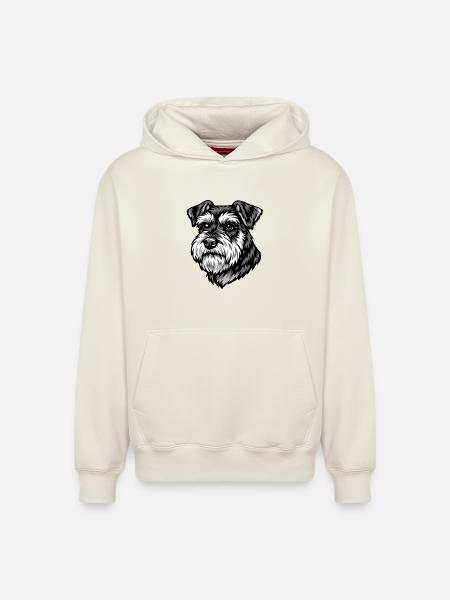 Schnauzer Portrait - Relaxed Unisex Organic Hoodie – by SPREAD - off white