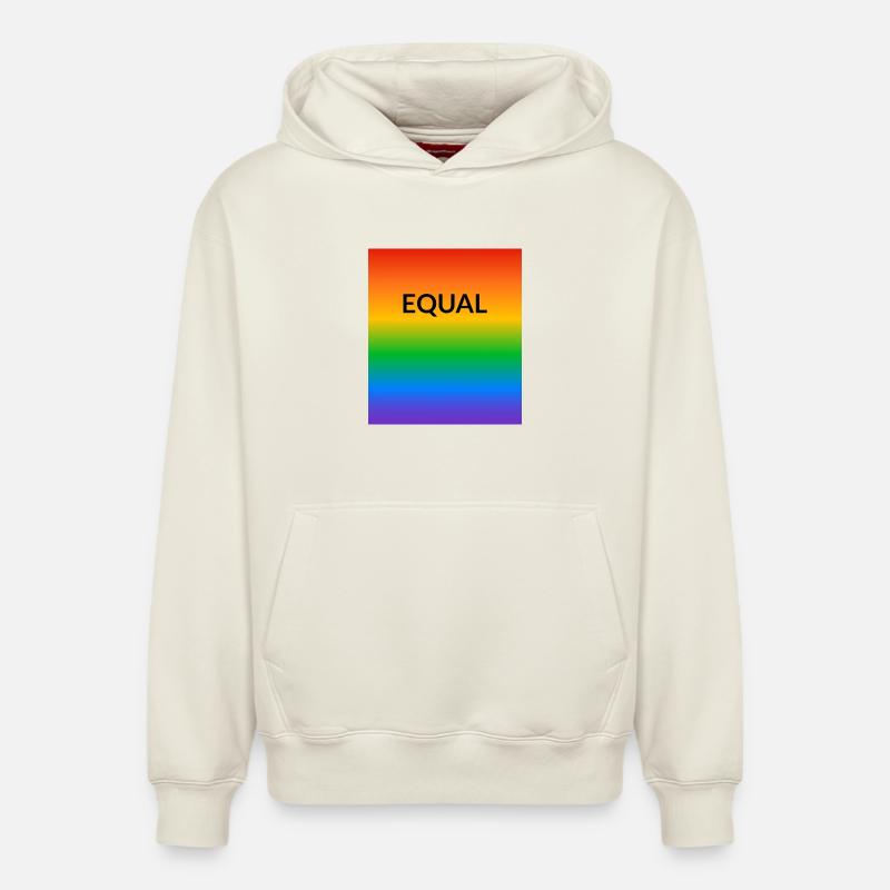 Rainbow Equal LGBT Pride Monat - Relaxed Unisex Organic Hoodie – von SPREAD - Naturweiß