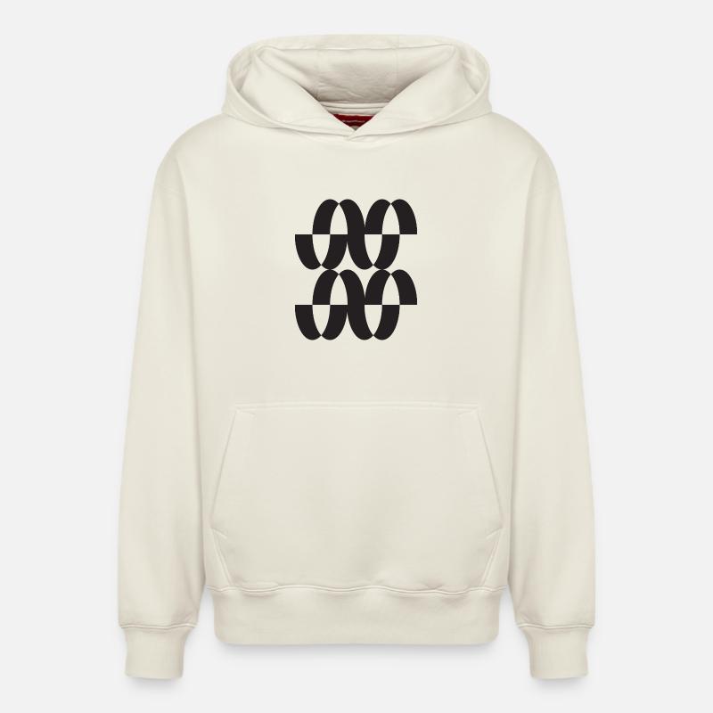 Motif d’orbite entrelacé - Sweat à capuche unisexe décontracté en coton biologique – de SPREAD - blanc cassé