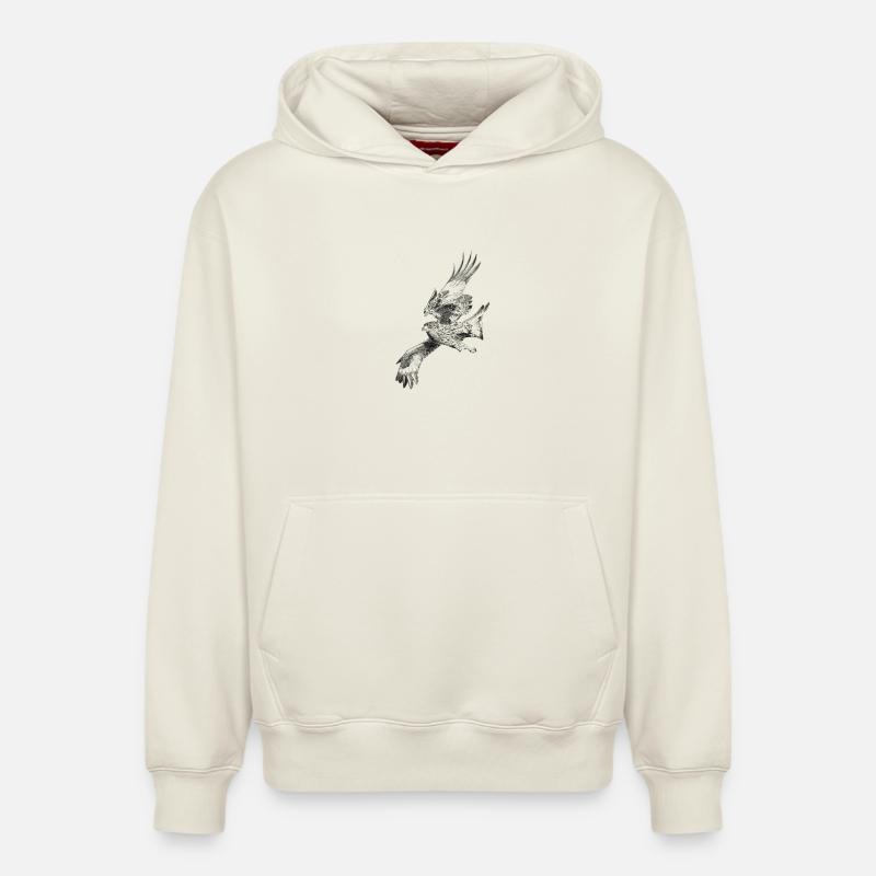 Falcon - Sweat à capuche unisexe décontracté en coton biologique – de SPREAD - blanc cassé