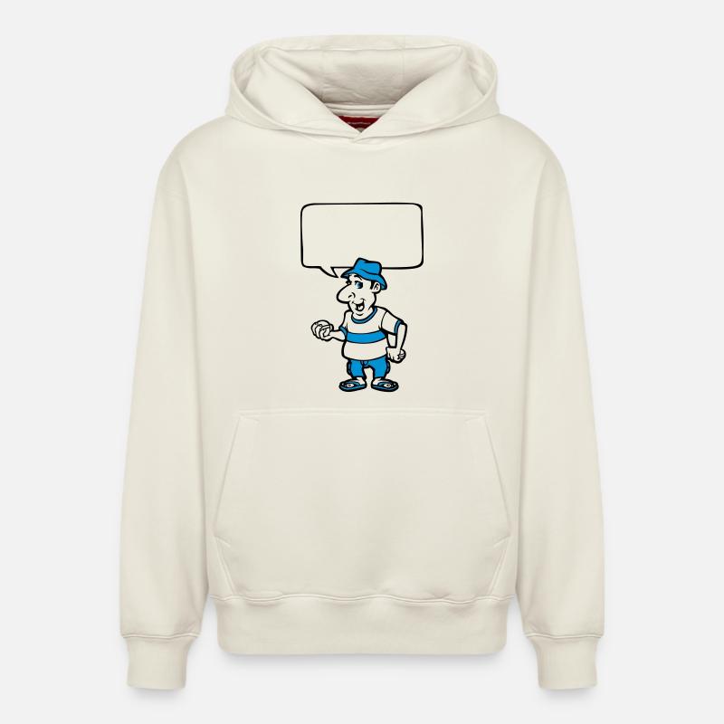 Pétanque et bulle de BD - Sweat à capuche unisexe décontracté en coton biologique – de SPREAD - blanc cassé