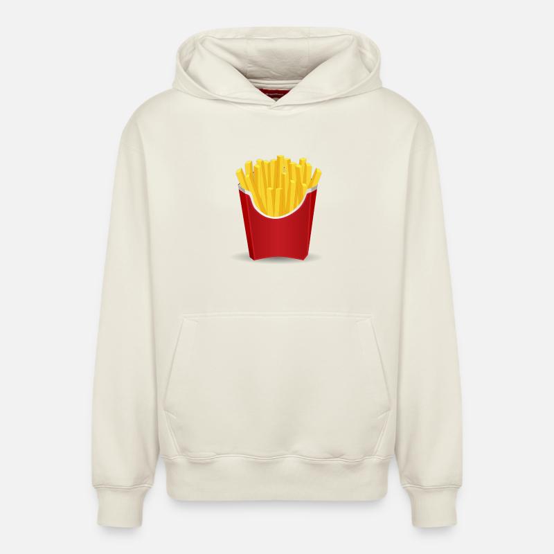 Frites - Sweat à capuche unisexe décontracté en coton biologique – de SPREAD - blanc cassé