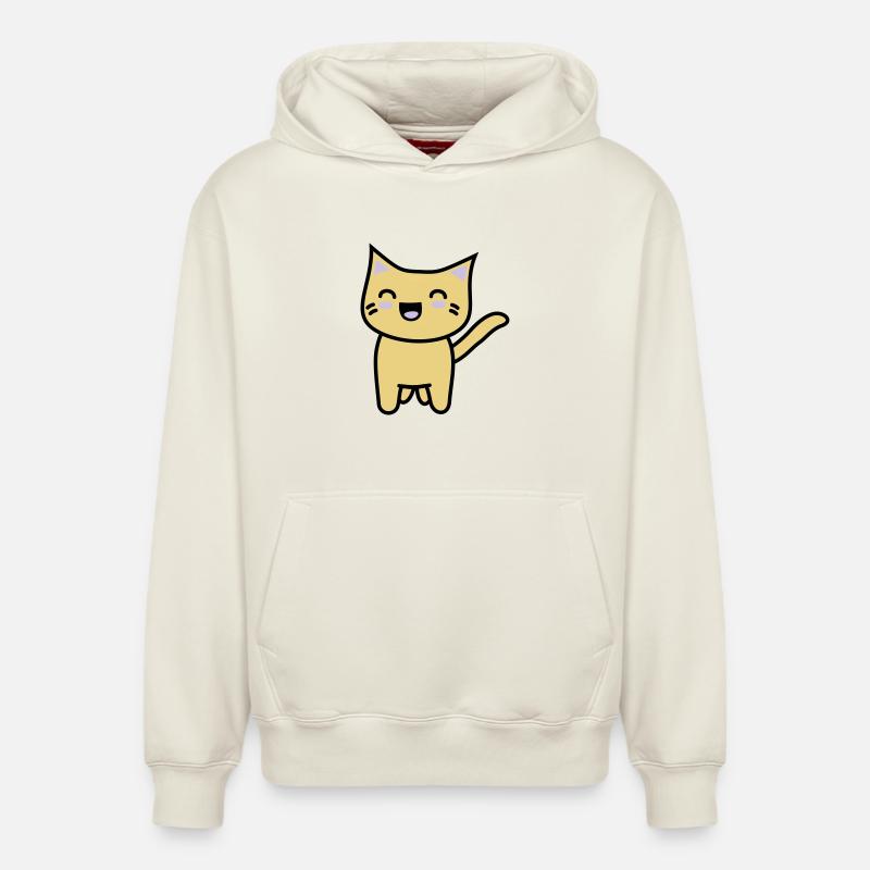 Kawaii Kitteh serait - Sweat à capuche unisexe décontracté en coton biologique – de SPREAD - blanc cassé