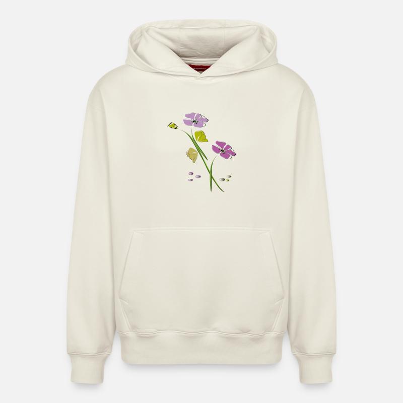 Blumen, Fleurs - Sweat à capuche unisexe décontracté en coton biologique – de SPREAD - blanc cassé