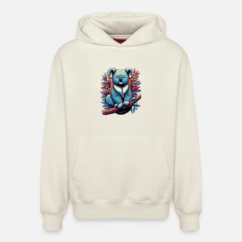 Koala - Sweat à capuche unisexe décontracté en coton biologique – de SPREAD - blanc cassé