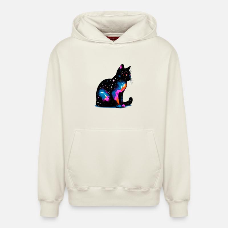 Chat - Sweat à capuche unisexe décontracté en coton biologique – de SPREAD - blanc cassé