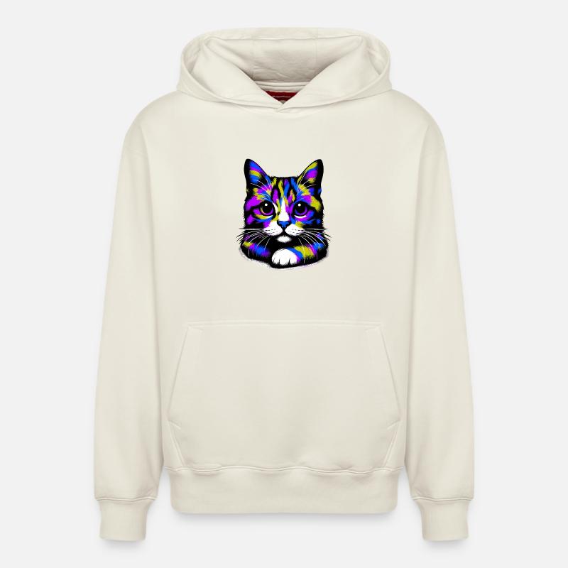 Katze - Relaxed Unisex Organic Hoodie – von SPREAD - Naturweiß
