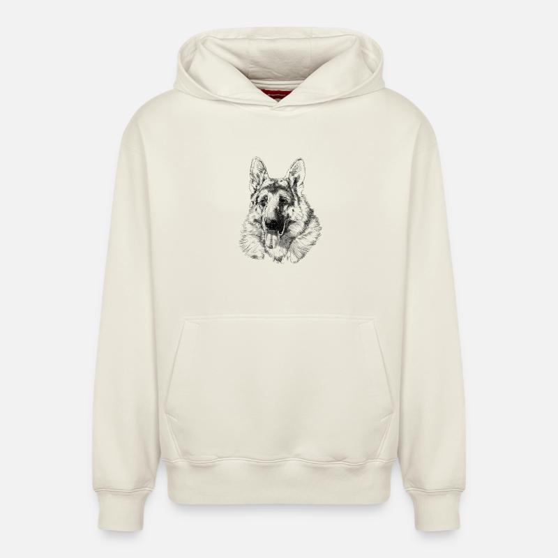 Chien de berger - Sweat à capuche unisexe décontracté en coton biologique – de SPREAD - blanc cassé