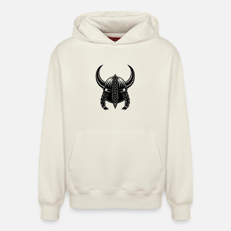 Casque viking - Sweat à capuche unisexe décontracté en coton biologique – de SPREAD - blanc cassé