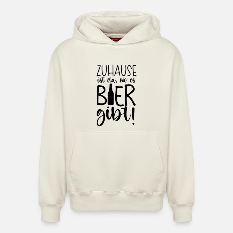 Zuhause ist - Sweat à capuche unisexe décontracté en coton biologique – de SPREAD - blanc cassé