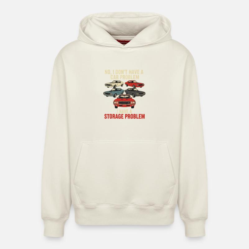 Storage Problem Car Meme Tee - Relaxed Unisex Organic Hoodie – by SPREAD - off white