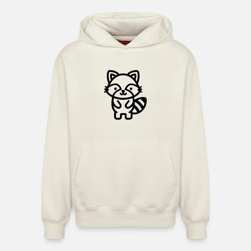 raton laveur - Sweat à capuche unisexe décontracté en coton biologique – de SPREAD - blanc cassé