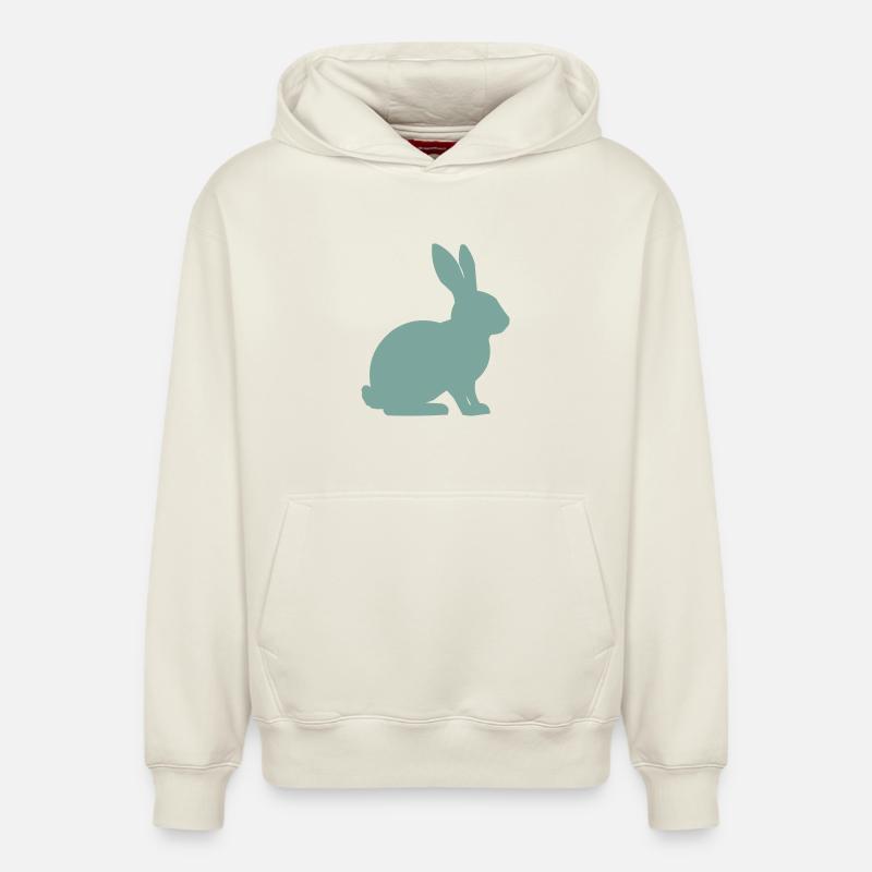 Rabbit Silhouette - Relaxed Unisex Organic Hoodie – by SPREAD - off white