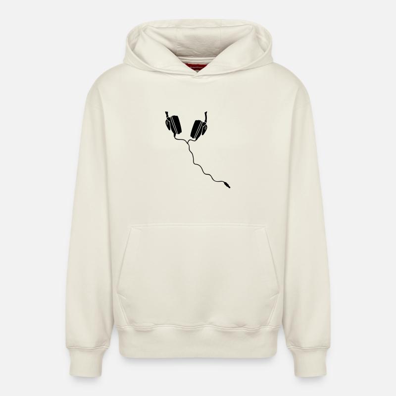 casque Casque DJ - Sweat à capuche unisexe décontracté en coton biologique – de SPREAD - blanc cassé