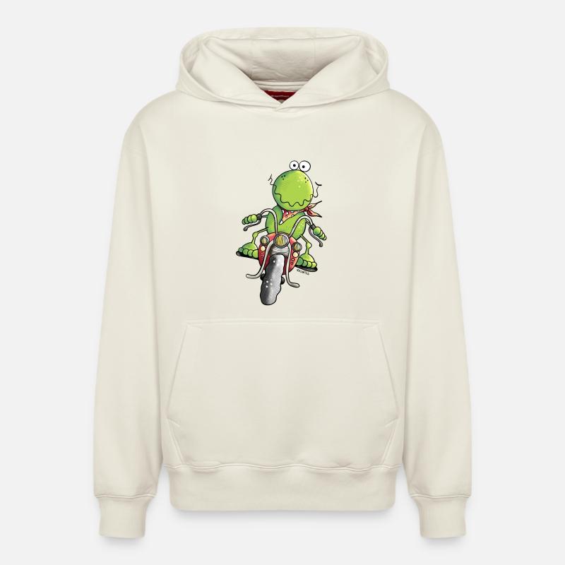 Moto Grenouille - Sweat à capuche unisexe décontracté en coton biologique – de SPREAD - blanc cassé