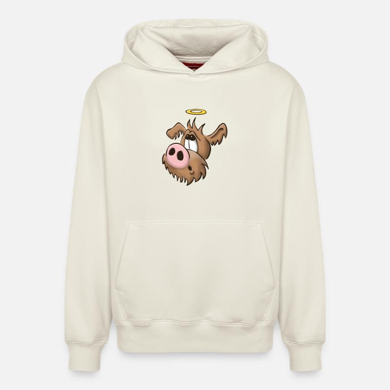 Chien plus faible12 - Sweat à capuche unisexe décontracté en coton biologique – de SPREAD - blanc cassé