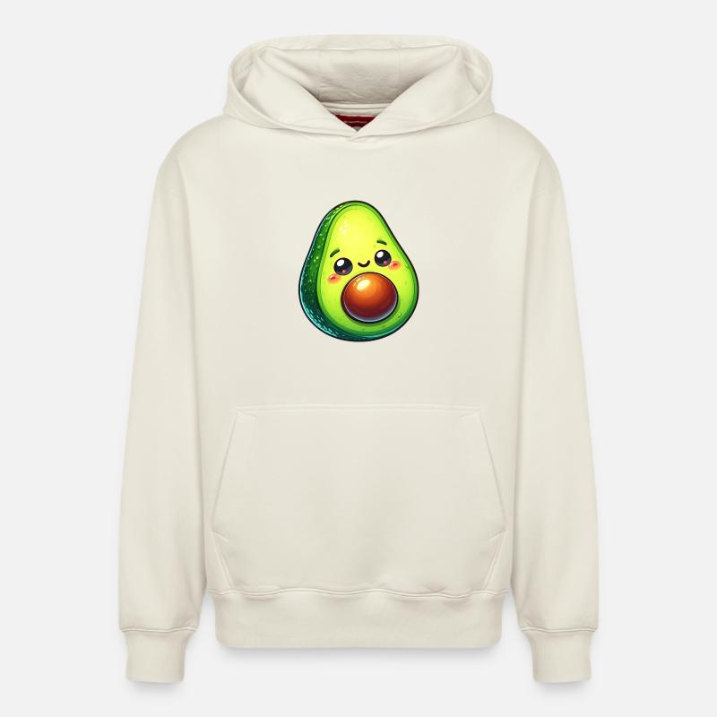 Avocat - Sweat à capuche unisexe décontracté en coton biologique – de SPREAD - blanc cassé