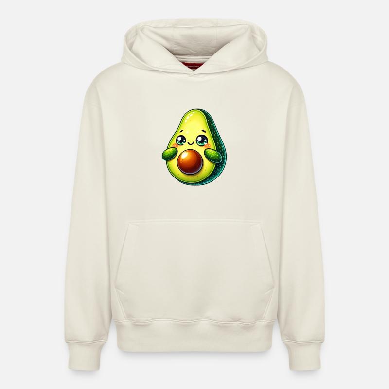 Avocat - Sweat à capuche unisexe décontracté en coton biologique – de SPREAD - blanc cassé