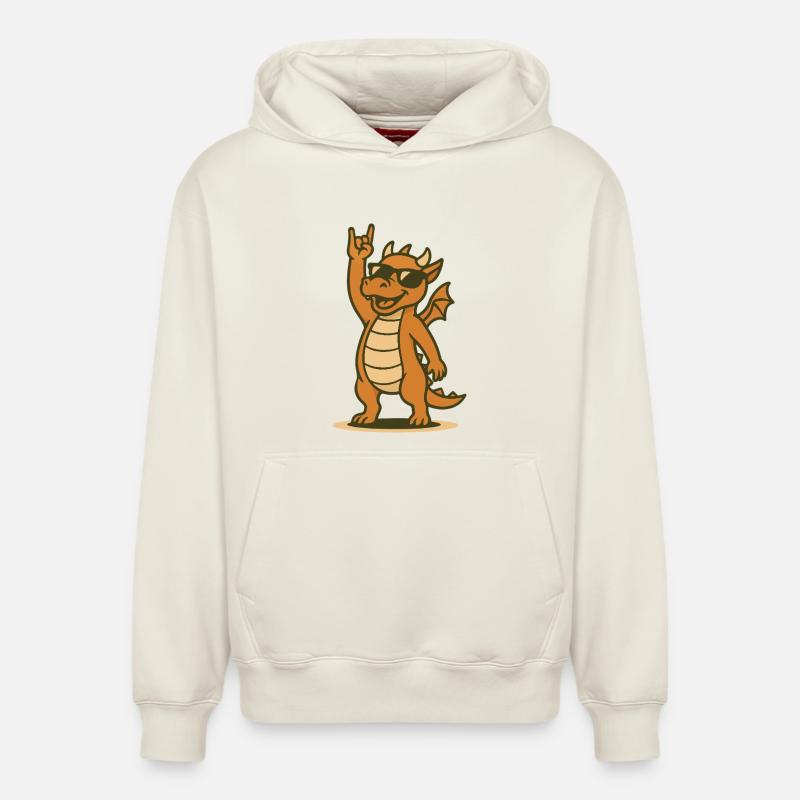 Dragon Rocker Bébé - Sweat à capuche unisexe décontracté en coton biologique – de SPREAD - blanc cassé