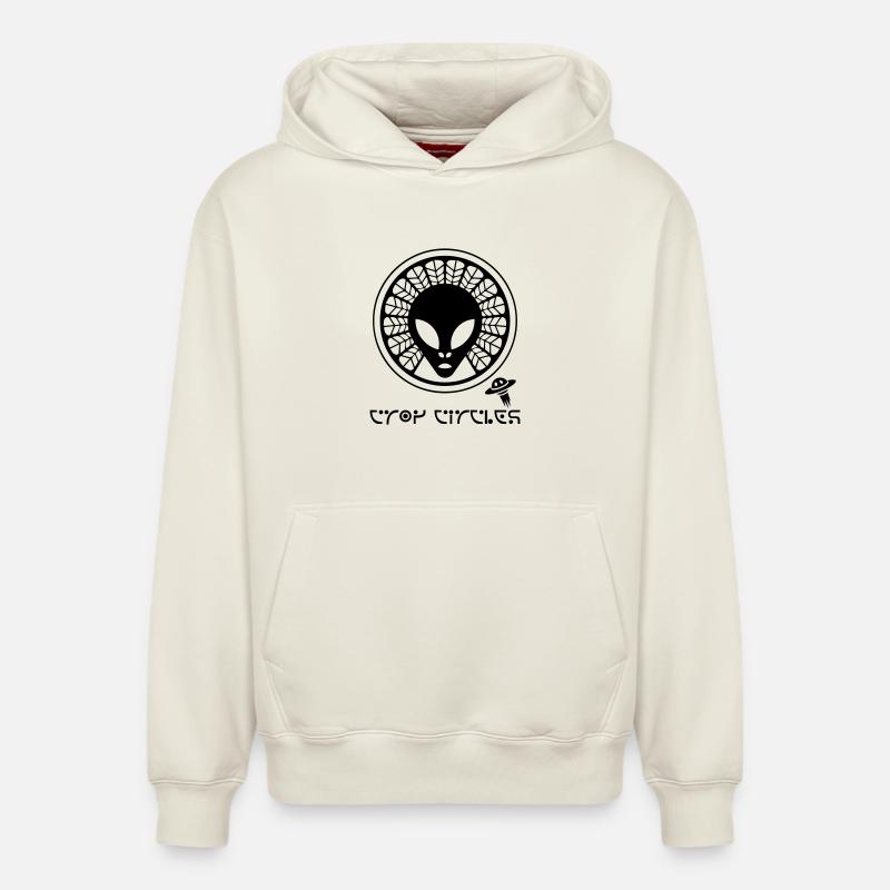 Ancien agroglyphe extraterrestre - Sweat à capuche unisexe décontracté en coton biologique – de SPREAD - blanc cassé