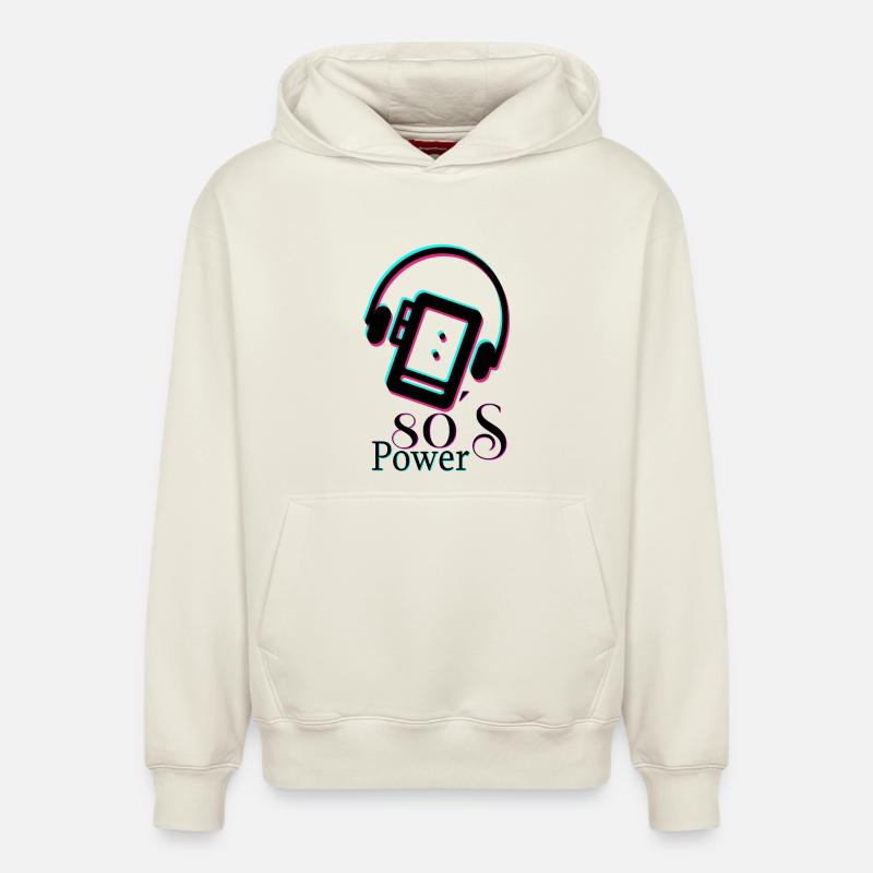Puissance 80 - Sweat à capuche unisexe décontracté en coton biologique – de SPREAD - blanc cassé