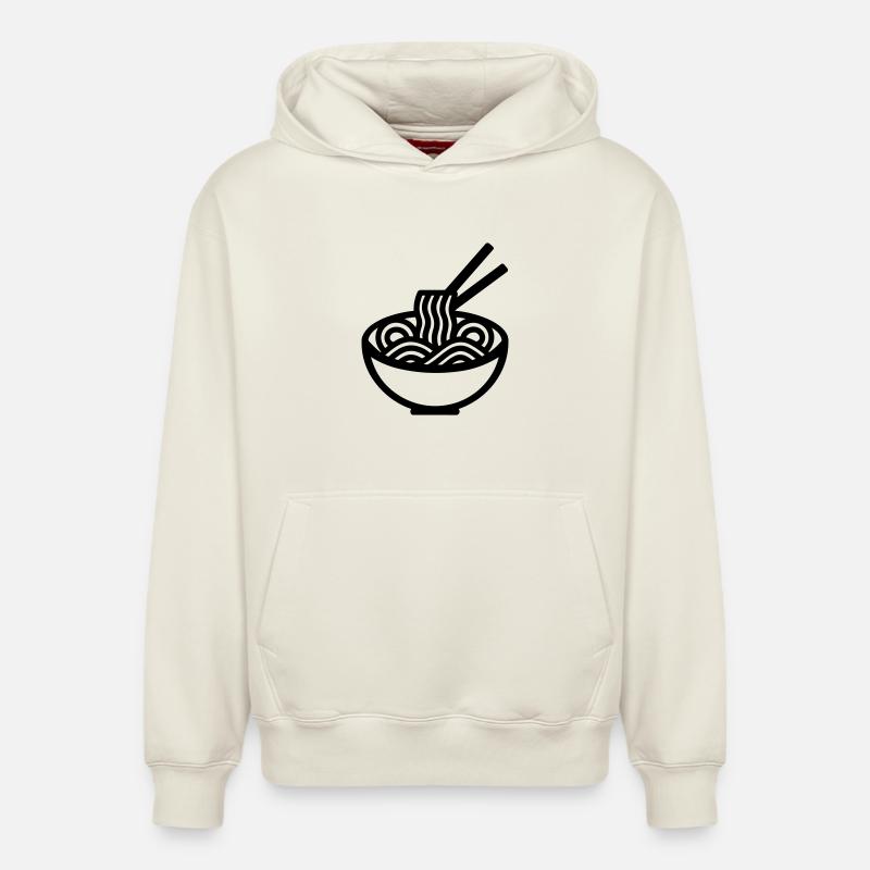 ramen - Sweat à capuche unisexe décontracté en coton biologique – de SPREAD - blanc cassé