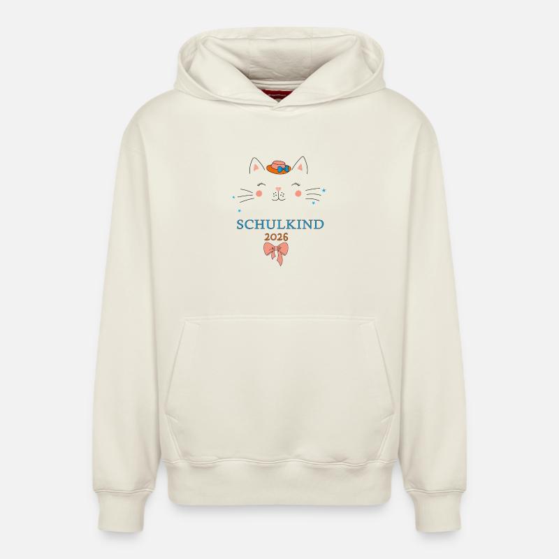 Écolier 2026 - Sweat à capuche unisexe décontracté en coton biologique – de SPREAD - blanc cassé