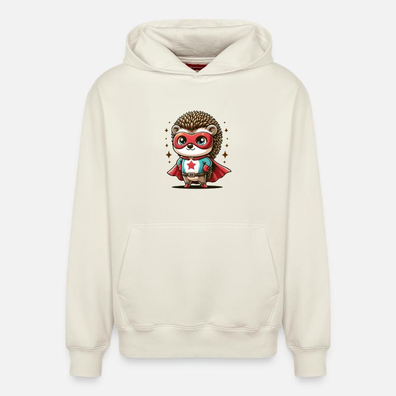 Cape Héros Hérisson - Sweat à capuche unisexe décontracté en coton biologique – de SPREAD - blanc cassé