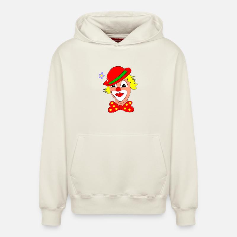 clown - Sweat à capuche unisexe décontracté en coton biologique – de SPREAD - blanc cassé