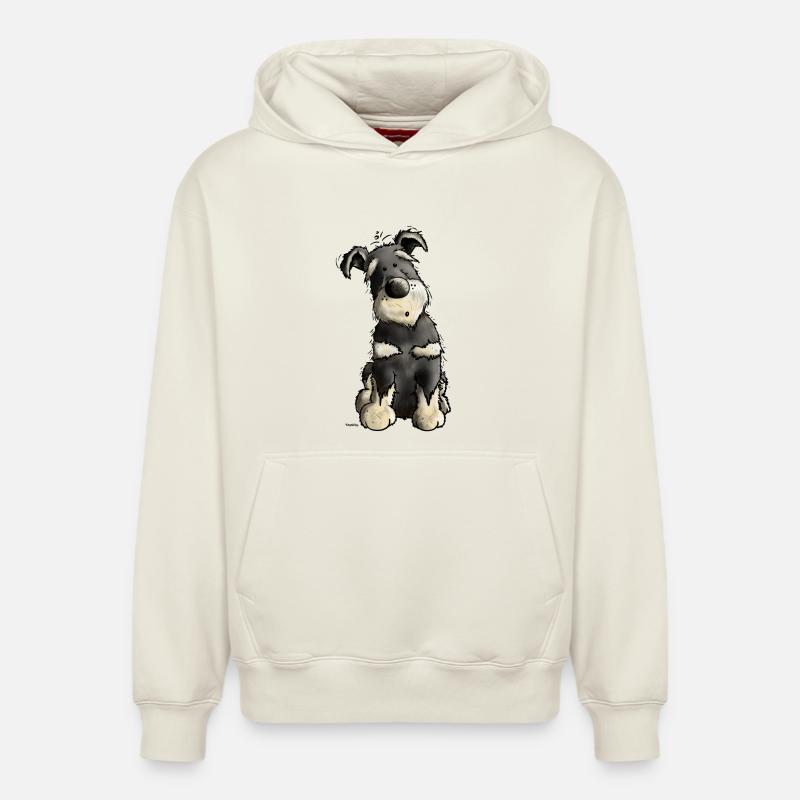 Schnauzer - Sweat à capuche unisexe décontracté en coton biologique – de SPREAD - blanc cassé
