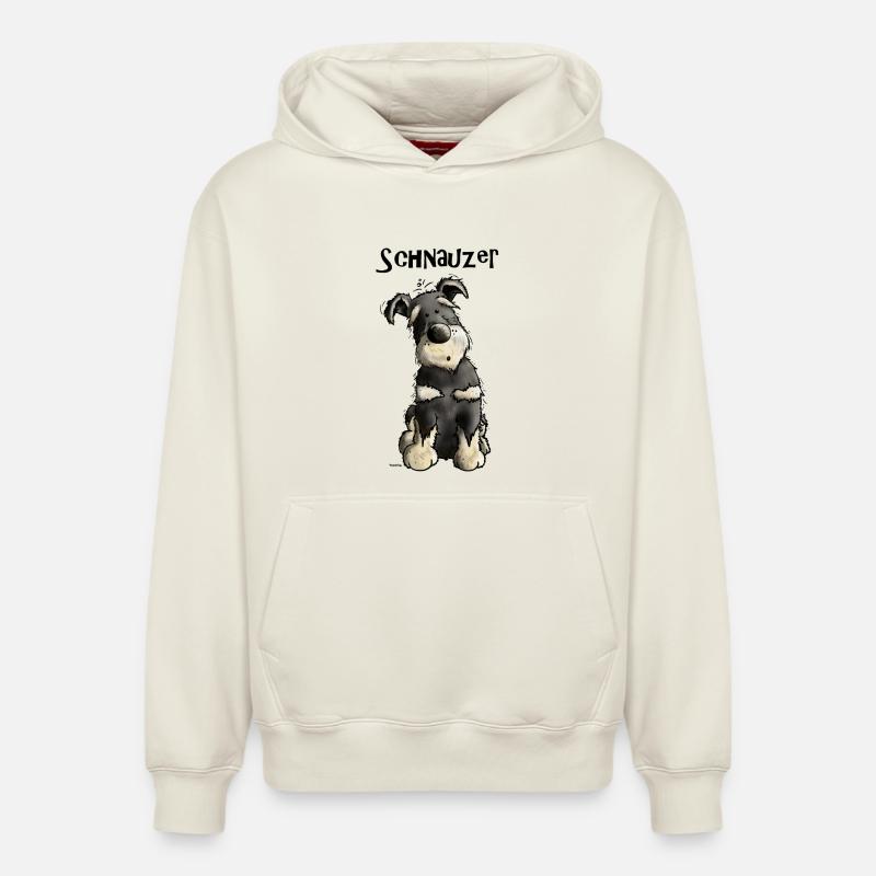 Mignon Schnauzer - Sweat à capuche unisexe décontracté en coton biologique – de SPREAD - blanc cassé