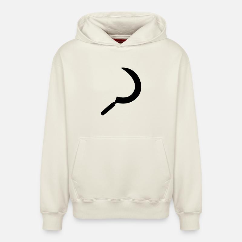 Image de l’ombre de faucille - Sweat à capuche unisexe décontracté en coton biologique – de SPREAD - blanc cassé