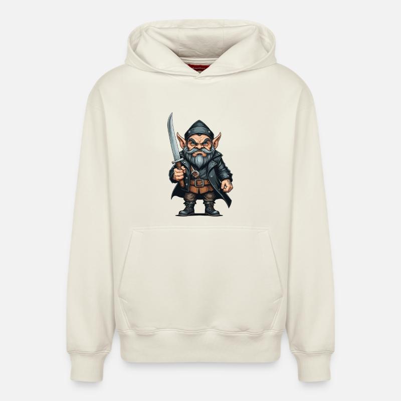 Petit nain maléfique - Sweat à capuche unisexe décontracté en coton biologique – de SPREAD - blanc cassé