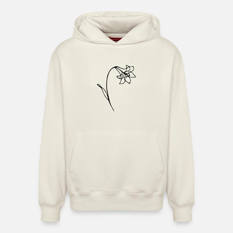 narcisse - Sweat à capuche unisexe décontracté en coton biologique – de SPREAD - blanc cassé