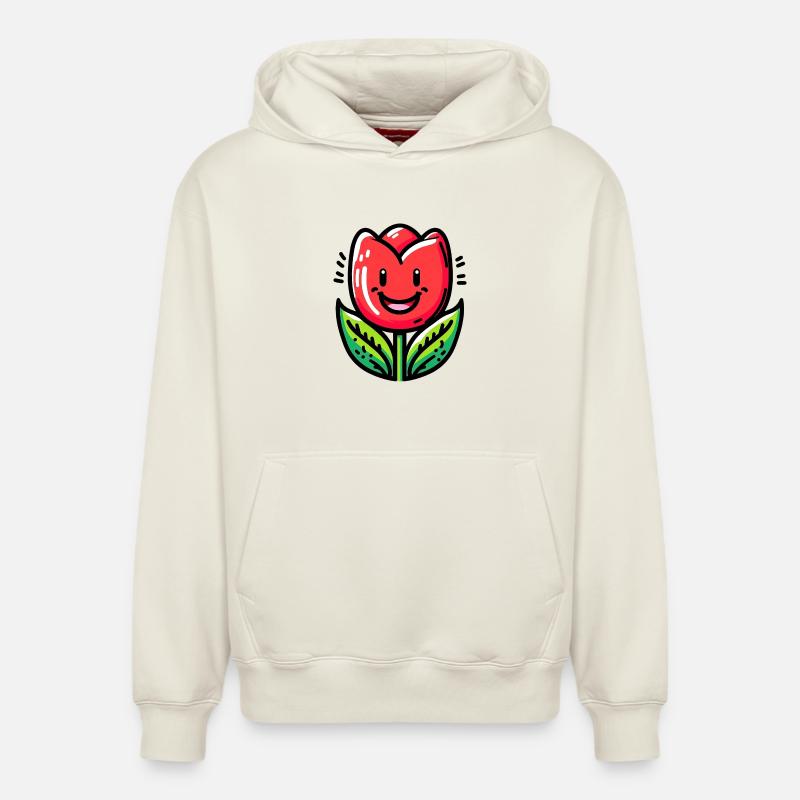 Tulipe - Sweat à capuche unisexe décontracté en coton biologique – de SPREAD - blanc cassé