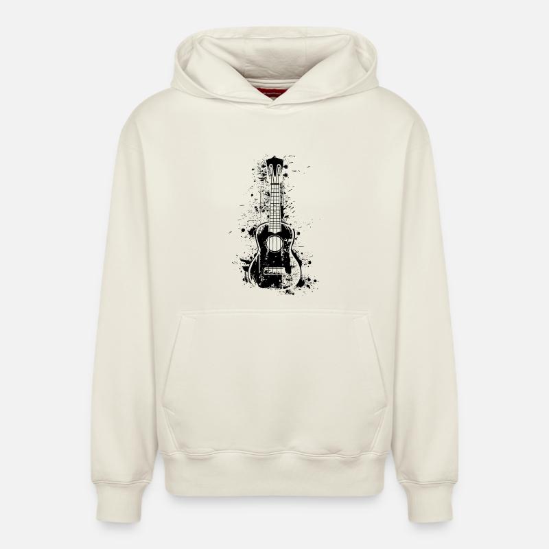 Rouleaux de peinture pour ukulélé - Sweat à capuche unisexe décontracté en coton biologique – de SPREAD - blanc cassé
